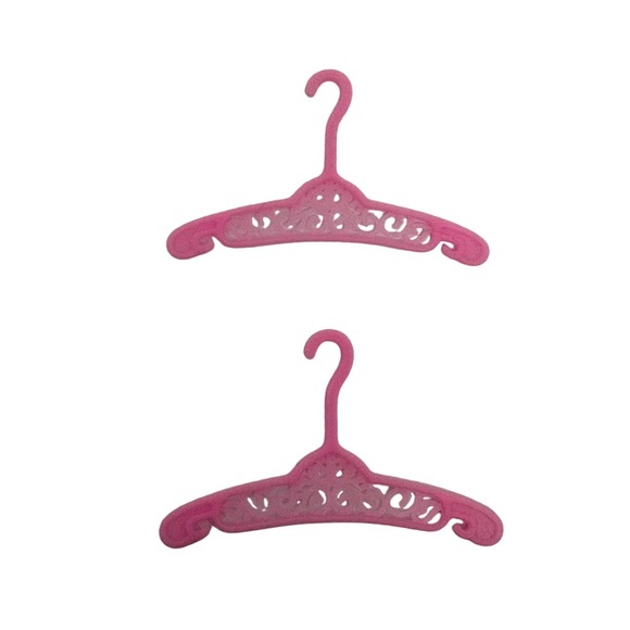 Barbie Other - Vintage Barbie Pink‎ Doll Clothes Hangers Lot of 2 Miniature Toy Hangers